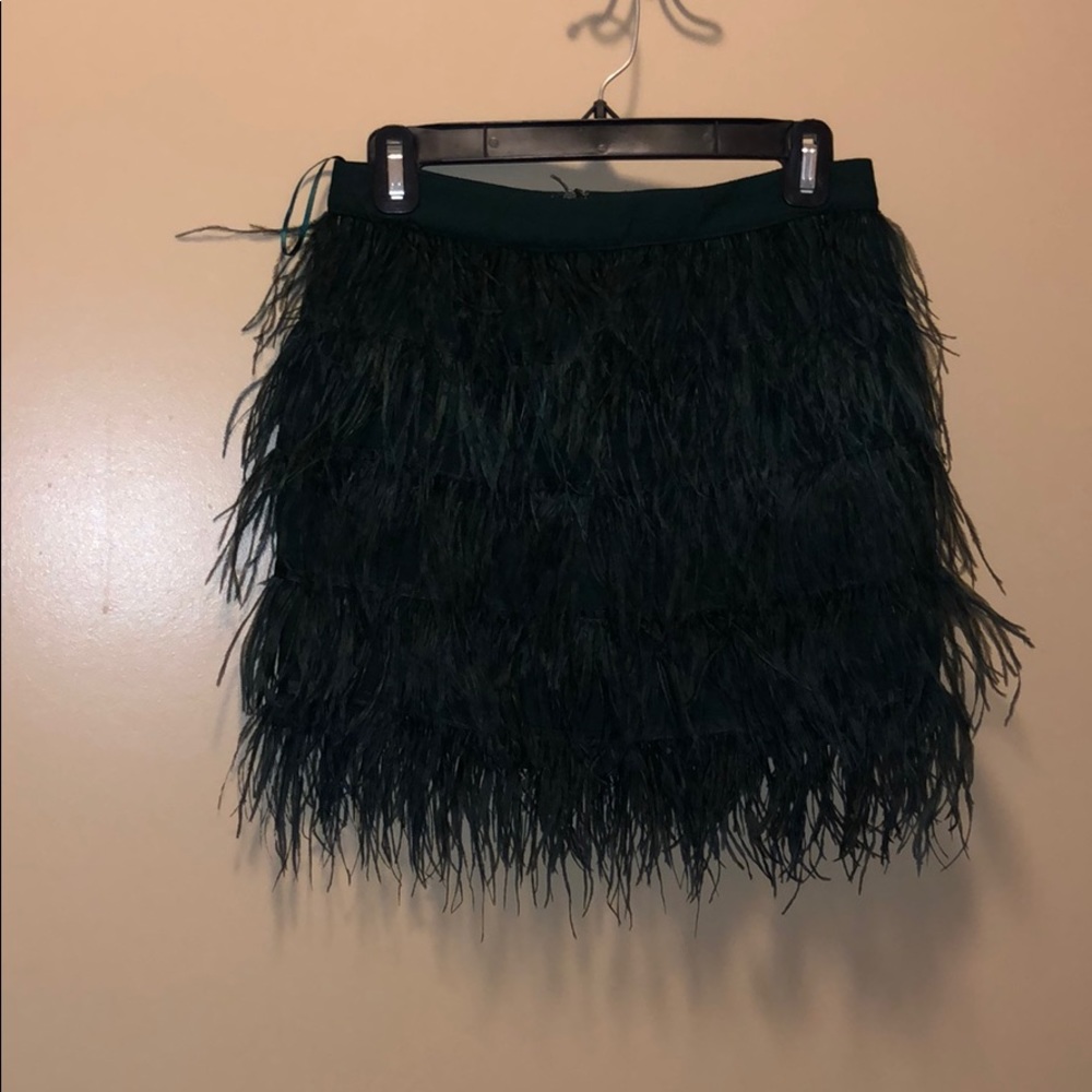 Green Feathered skirt- Gianni Bini